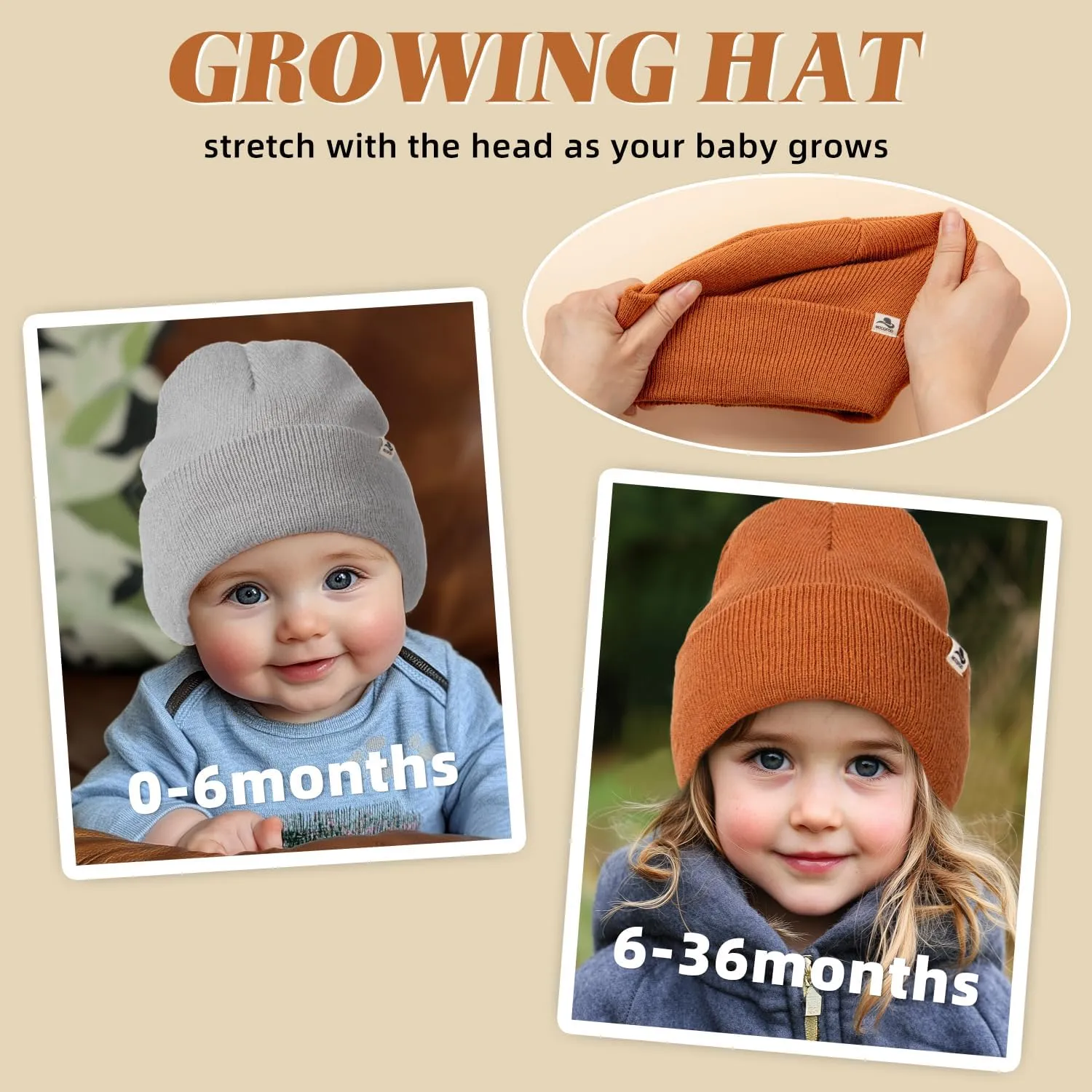 4 Pack Toddler Beanie Baby Beanie Fleece Lined Knitted Winter Hats