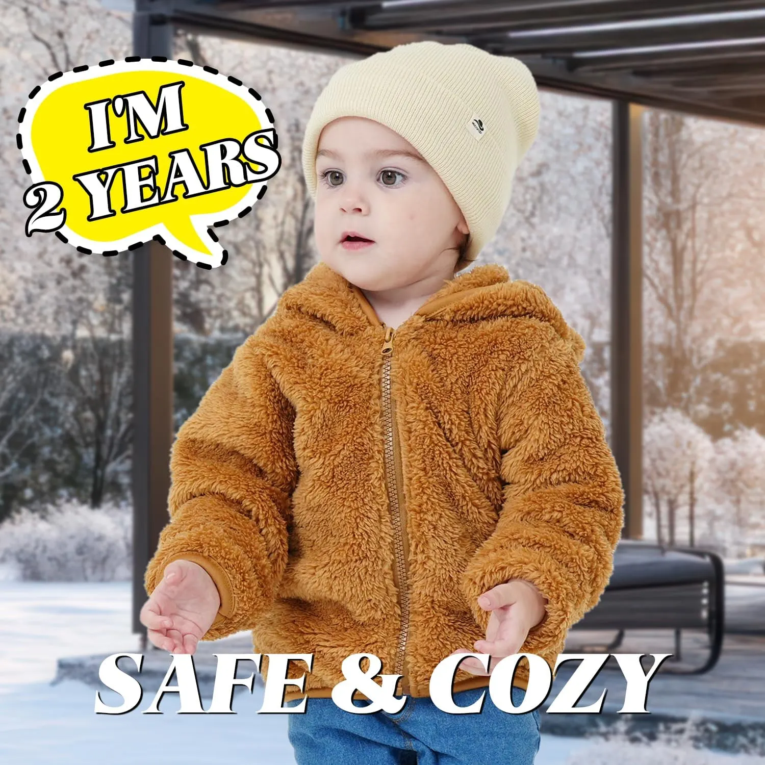 4 Pack Toddler Beanie Baby Beanie Fleece Lined Knitted Winter Hats