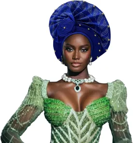 Auto Gele African Head Tie of Nigeria ASO Oke Headwraps Hat Turban Wedding Party Handmade Elegant Hair Wear Cap for Women