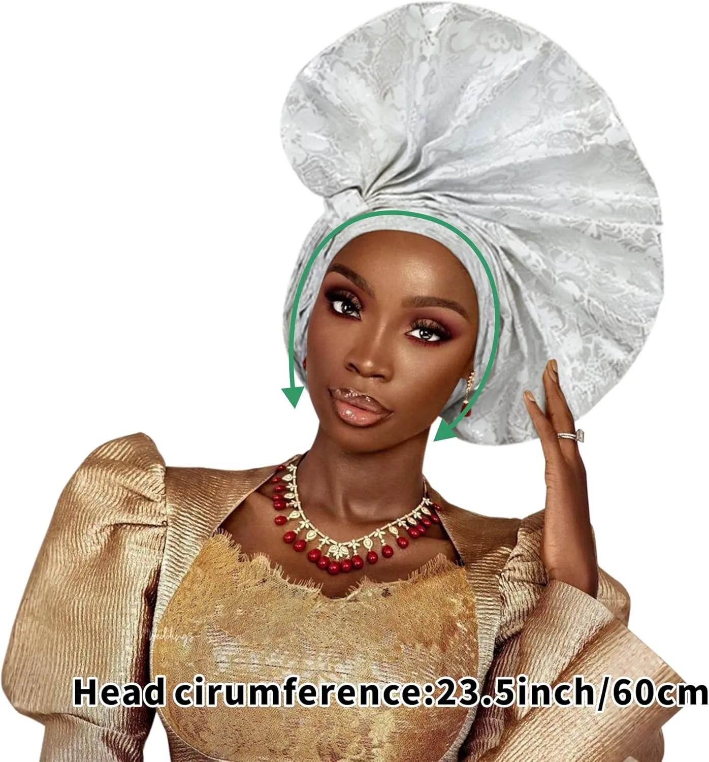 Auto Gele African Head Tie of Nigeria ASO Oke Headwraps Hat Turban Wedding Party Handmade Elegant Hair Wear Cap for Women