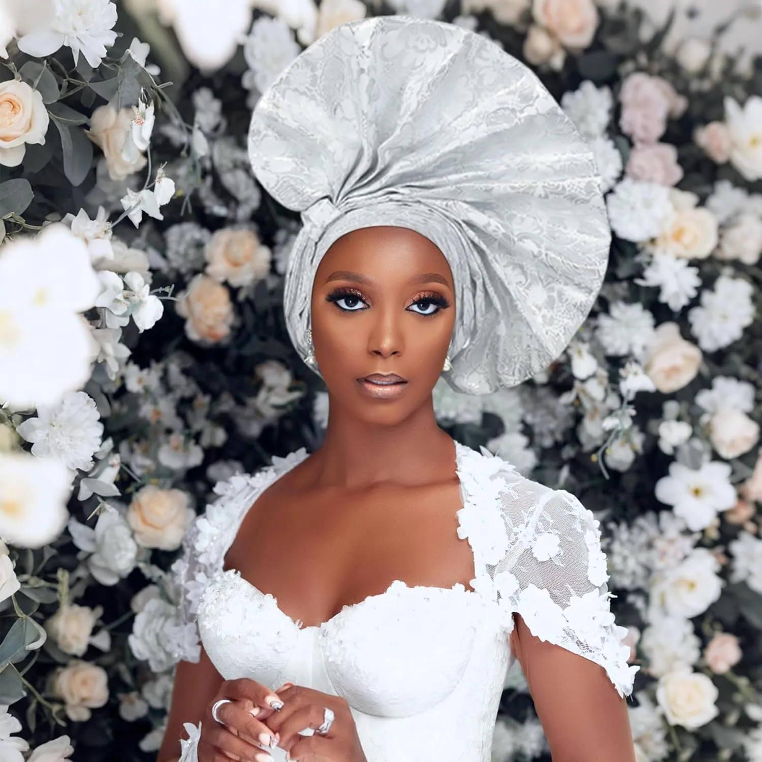 Auto Gele African Head Tie of Nigeria ASO Oke Headwraps Hat Turban Wedding Party Handmade Elegant Hair Wear Cap for Women