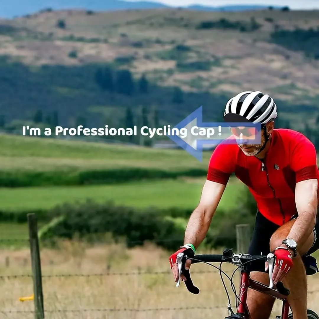 Black Cycling Cap - Cotton Cycling Hat-Under Helmet - Cycling Helmet Liner Breathable&Sweat Uptake One Size