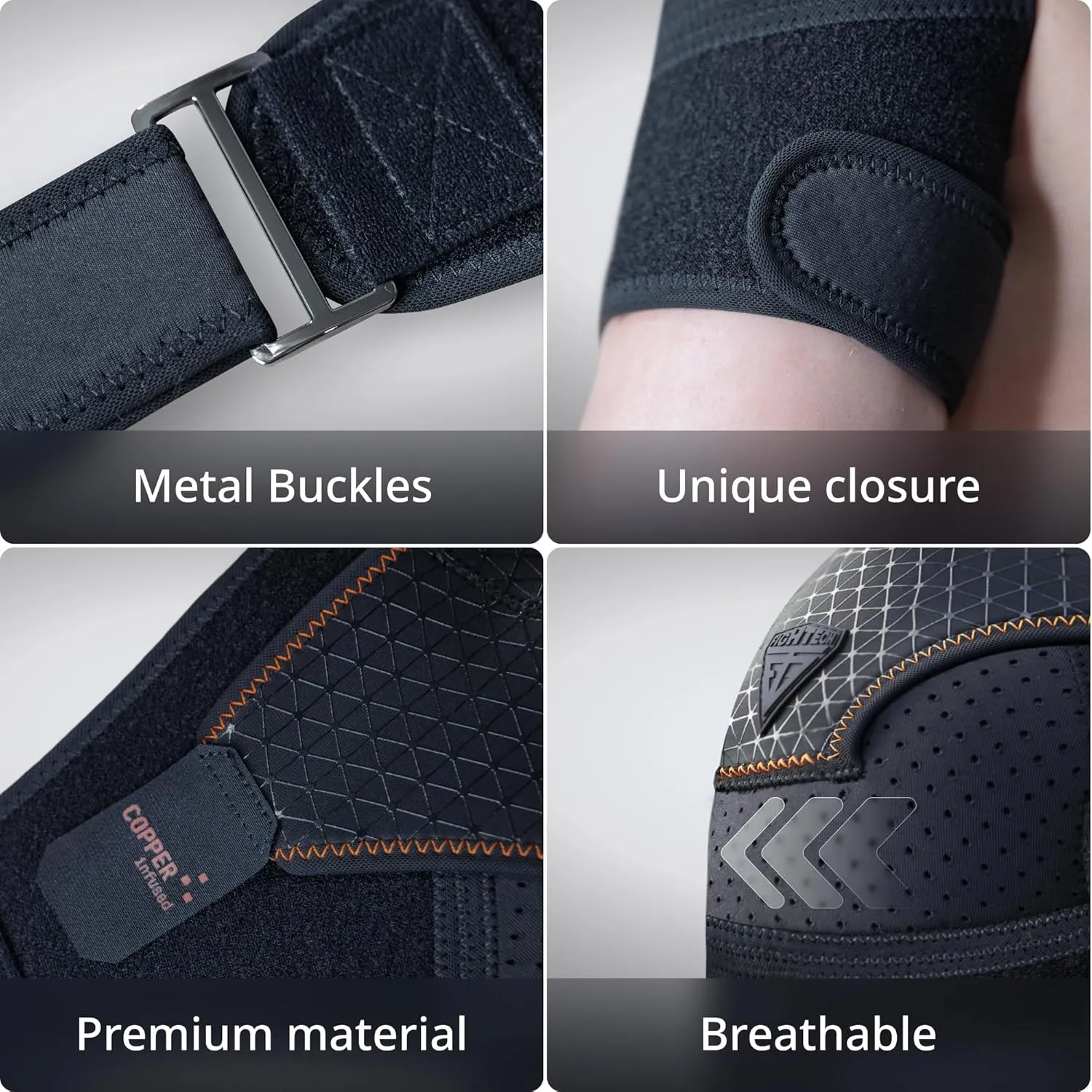 FIGHTECH Shoulder Brace for Torn Rotator Cuff for Men and Women - Support & Pain Relief (Copper Black, Large/X-Large)