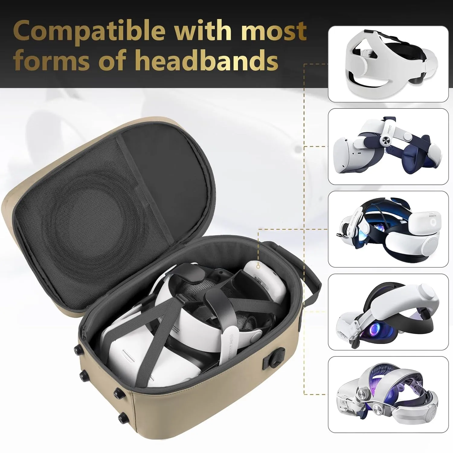 FOREGOER Carrying Case for Meta Quest 3/Quest 3S/Oculus Quest 2, Hard Travel Storage Case Compatible with Meta Oculus Quest 2 Headset, Quest Pro and Accessories, VR All-in-One Gaming Headset