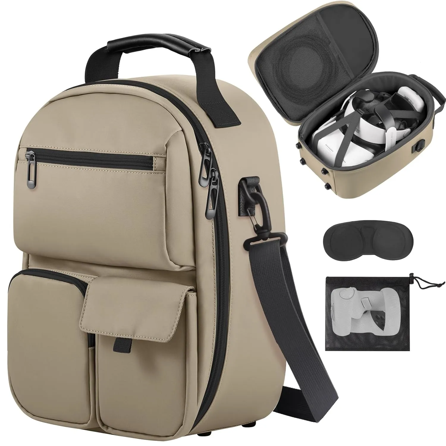 FOREGOER Carrying Case for Meta Quest 3/Quest 3S/Oculus Quest 2, Hard Travel Storage Case Compatible with Meta Oculus Quest 2 Headset, Quest Pro and Accessories, VR All-in-One Gaming Headset