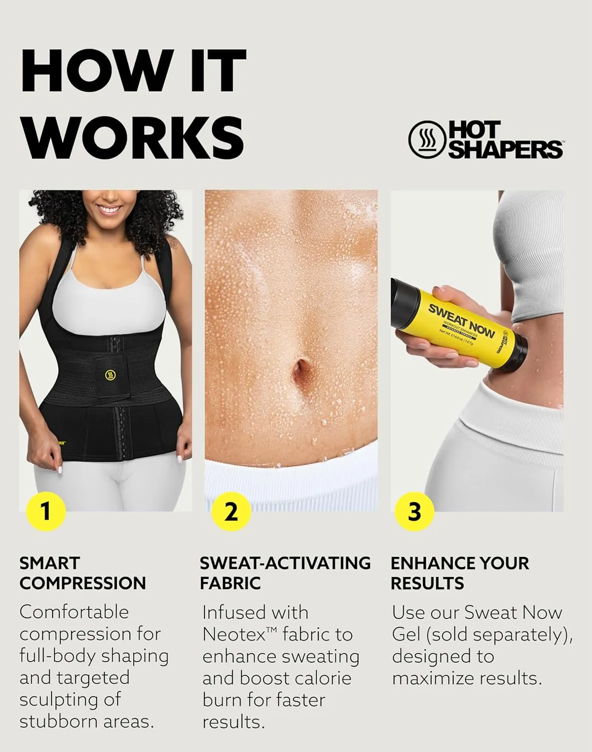 HOT SHAPERS Womens Hourglass Body Sculpting Kit - Waist Cincher & Waist Trainer with Sweat Fabric for Full-Body Contouring