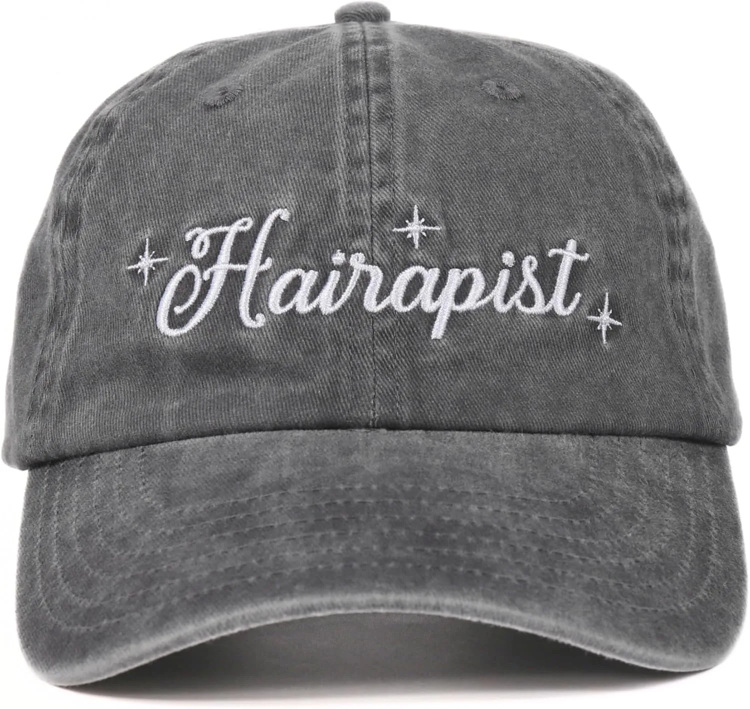InnoBeta Hair Stylist Gifts Cap for Women, Female, Adjustable Embroidered Baseball Hat for Hairdresser, Hairstylist - Hairapist Grey
