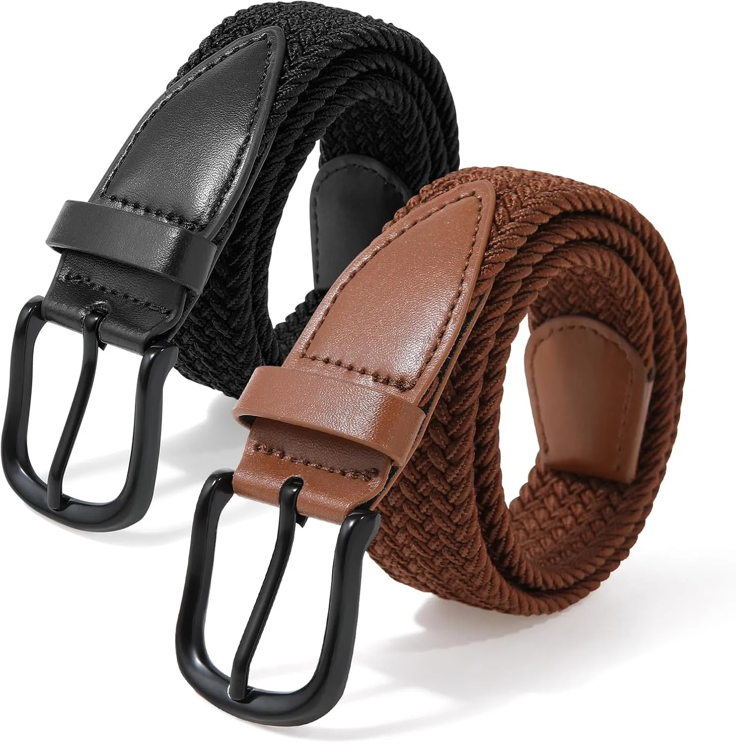 Kajeer Kids Belt for Boy, Stretch Braide Toddler Belt Pin Buckle Elastic Woven PU Golf Toddler Youth Belt for Casual