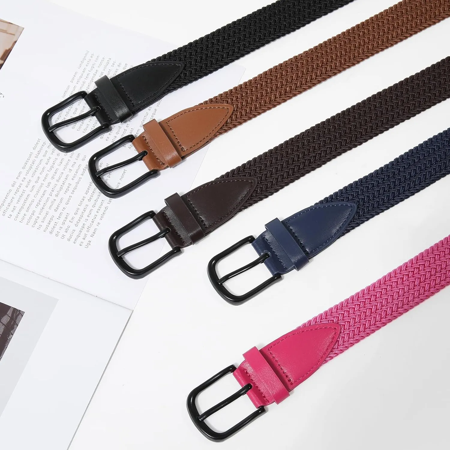 Kajeer Kids Belt for Boy, Stretch Braide Toddler Belt Pin Buckle Elastic Woven PU Golf Toddler Youth Belt for Casual