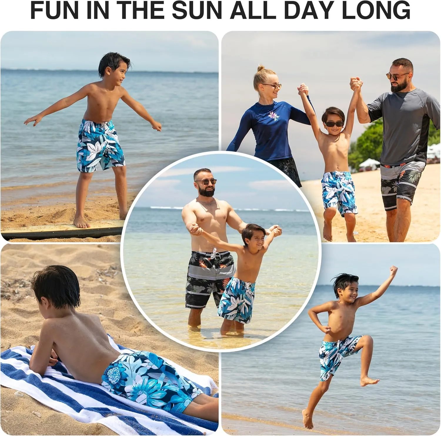 Kanu Surf Boys' Reflection Quick Dry UPF 50  Beach Swim Trunk