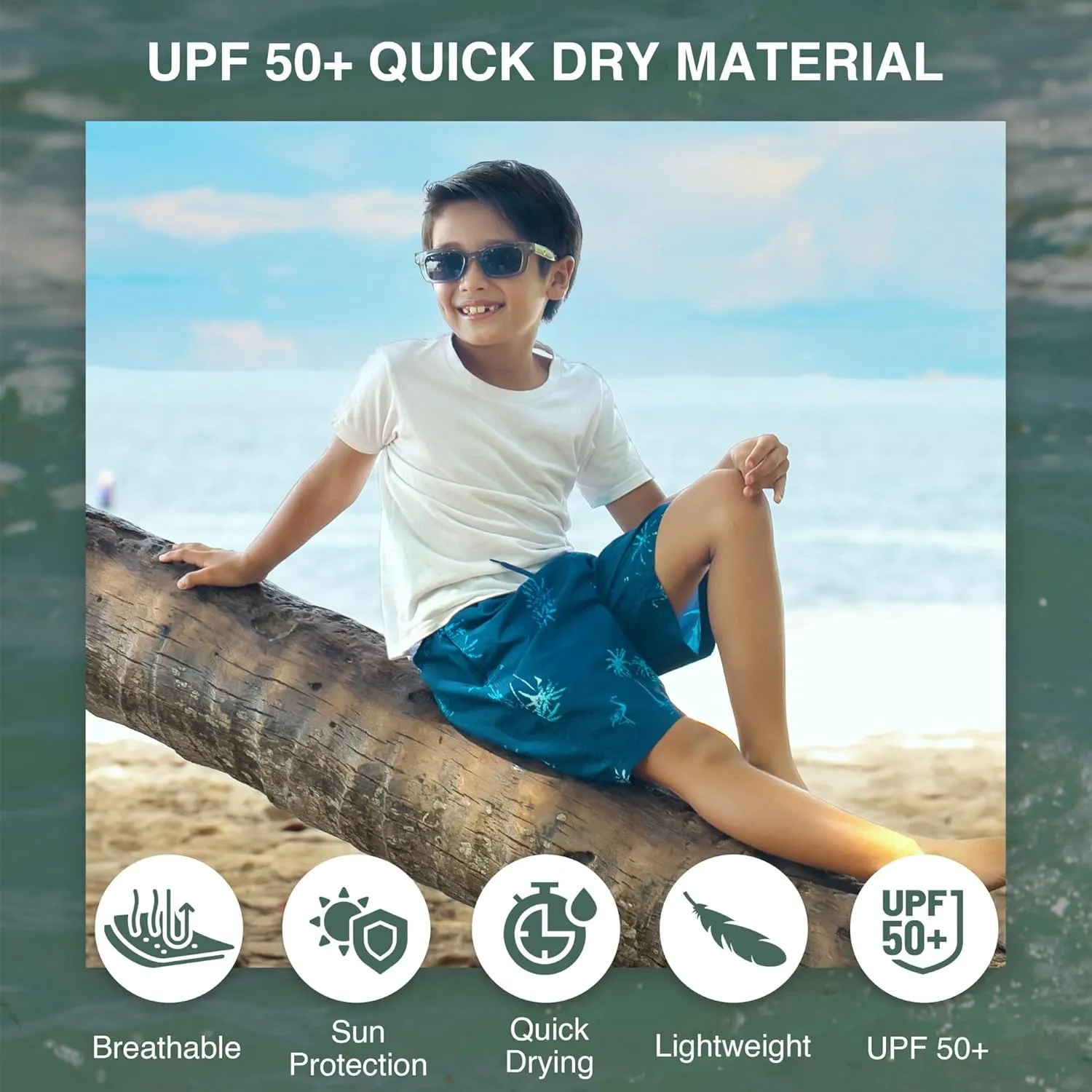 Kanu Surf Boys' Specter Quick Dry UPF 50  Beach Swim Trunk