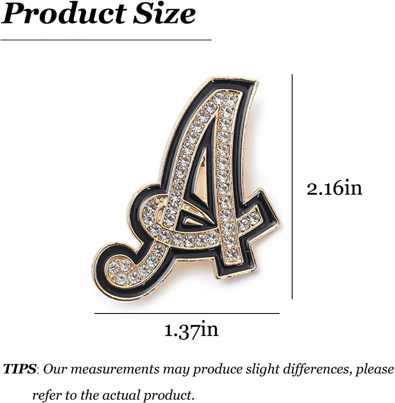Letter Brooches and Pins for Women A-Z Letter Brooch Pins for Backpacks Crafts Fashion Crystal Rhinestone Initial Pins Gifts Custom Jewelry for Men Women