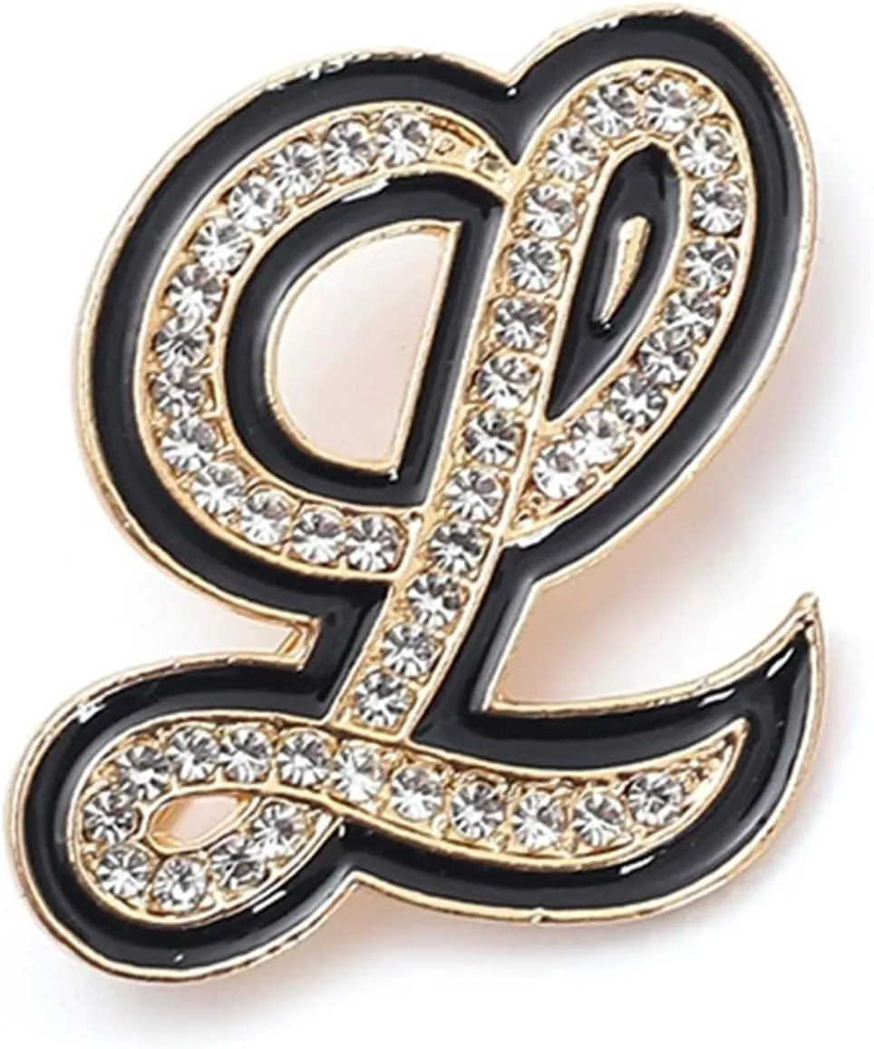 Letter Brooches and Pins for Women A-Z Letter Brooch Pins for Backpacks Crafts Fashion Crystal Rhinestone Initial Pins Gifts Custom Jewelry for Men Women