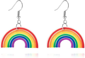 LGBT Love Pride Earrings for Women Gay Lesbian Rainbow Heart Dangle Earrings LGBT Pride Gifts