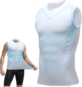 Mens Slimming Compression Shirt, Slimming Undershirt Shirts for Men Body Shaper Vest Shapewear Tummy Control