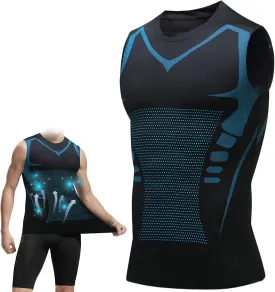Mens Slimming Compression Shirt, Slimming Undershirt Shirts for Men Body Shaper Vest Shapewear Tummy Control
