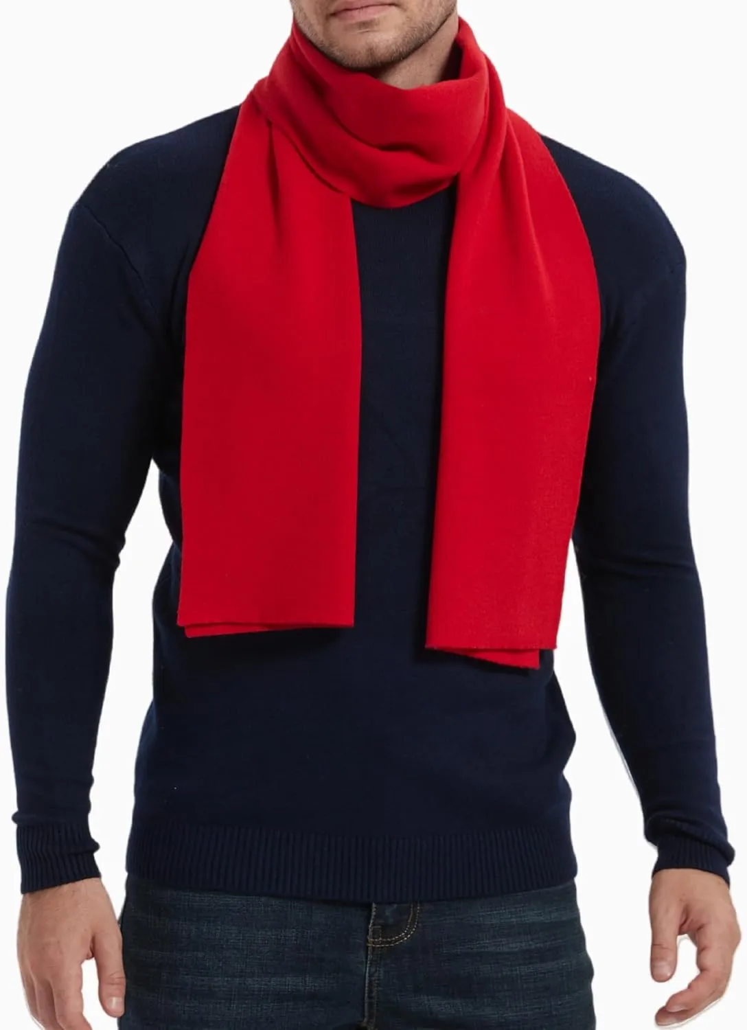 Mens Winter Scarf Soft Warm Long Cashmere Scarf Long Stylish Solid Color Scarves for Men