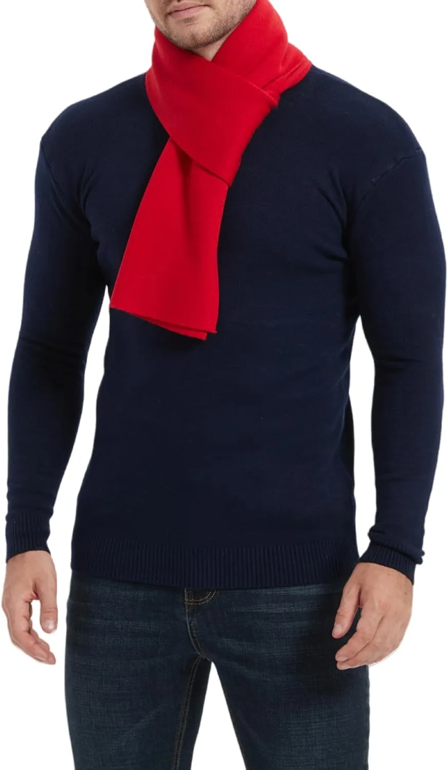 Mens Winter Scarf Soft Warm Long Cashmere Scarf Long Stylish Solid Color Scarves for Men