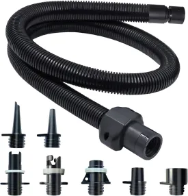 Paddle Board Pump Adapter Hose, Universal Sup Pump Adaptor Hose with 7 Air Valve Nozzles Fits for Most Sup Pump, Swivel Threaded Connector, Inner Diameter 0.9inch