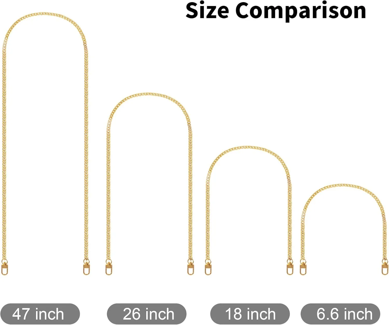 SEAVILIA Handmade DIY 18" Gold Purse Chain Straps Accessories  Replacement Crossbody & Shoulder Straps for Bag Making