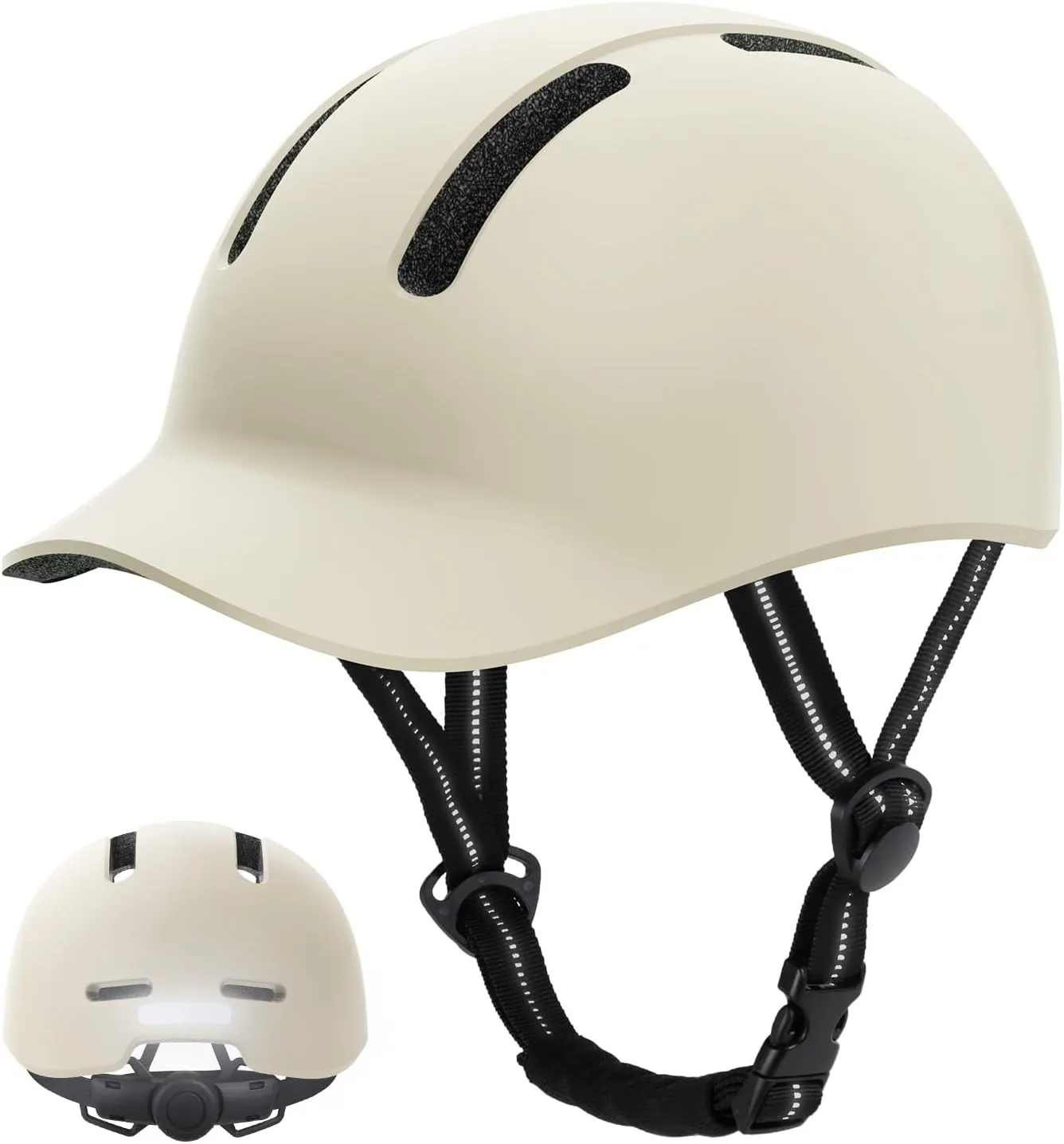Shinmax Bike Helmet - Lightweight Adjustable Baseball Cap Style Cycling Helmet with Long Visor, Reflective Strip, for Urban Commuter, Mountain & Road Biking