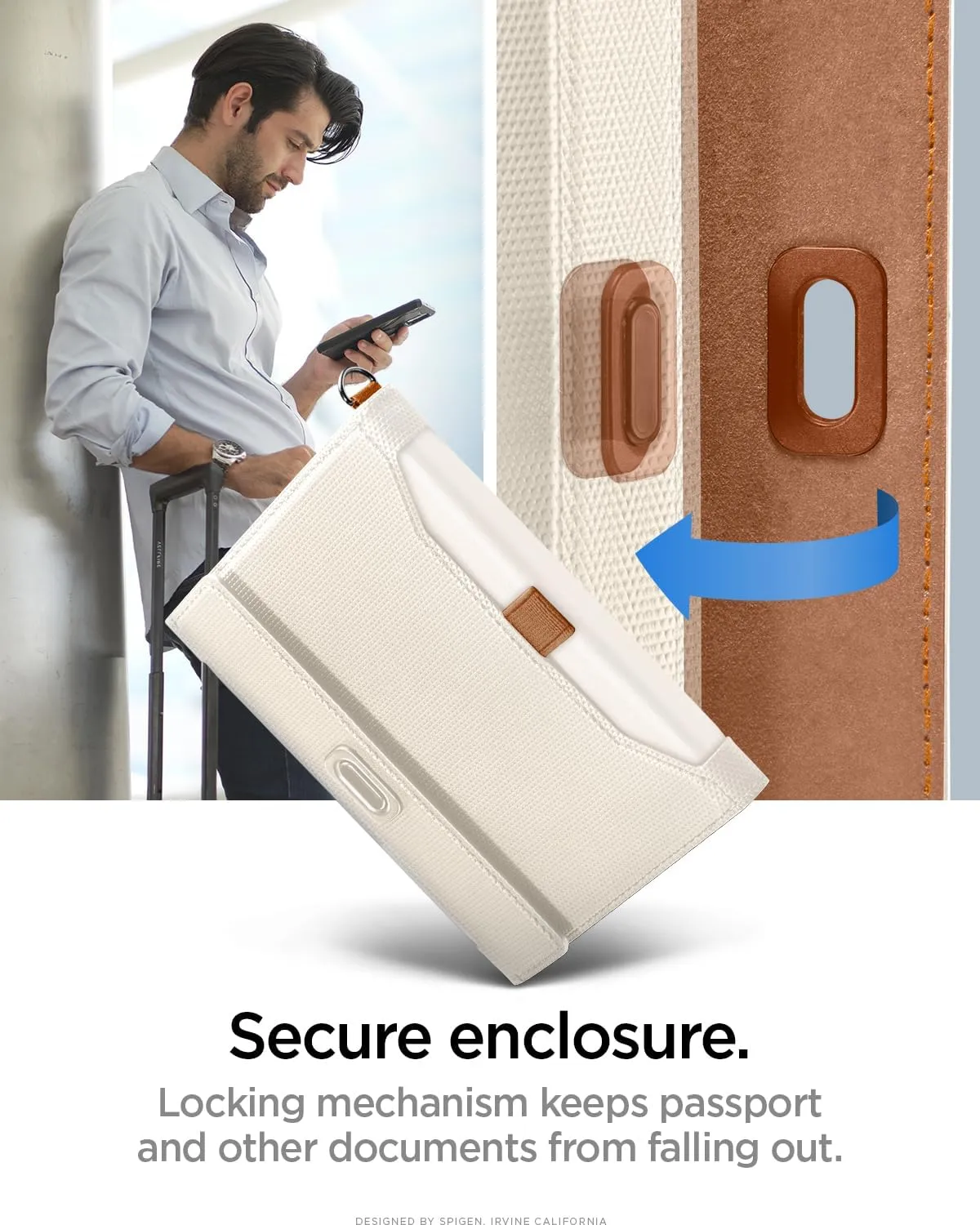 Spigen Life Passport Card Cover Holder Wallet Travel Documents Organizer Protector Accessories with RFID Blocking Technology SIM Card Pin Included