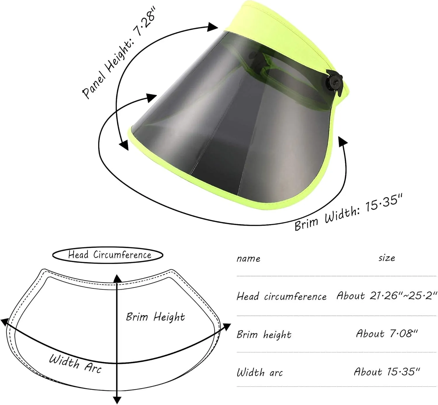 Sun Visors Hat Women Roll up Adjustable Outdoors Wide Brim Clear Visor Cap