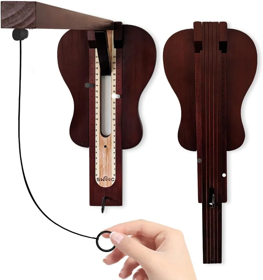 SWOOC Games - Hook and Ring Game - Guitar Game Room Wall Decor - Stylish Folding Design - Weather Resistant - Easy Adjust String - Ring Toss Game for Adults - Wall Games - Ring Hook Game - Bar Games