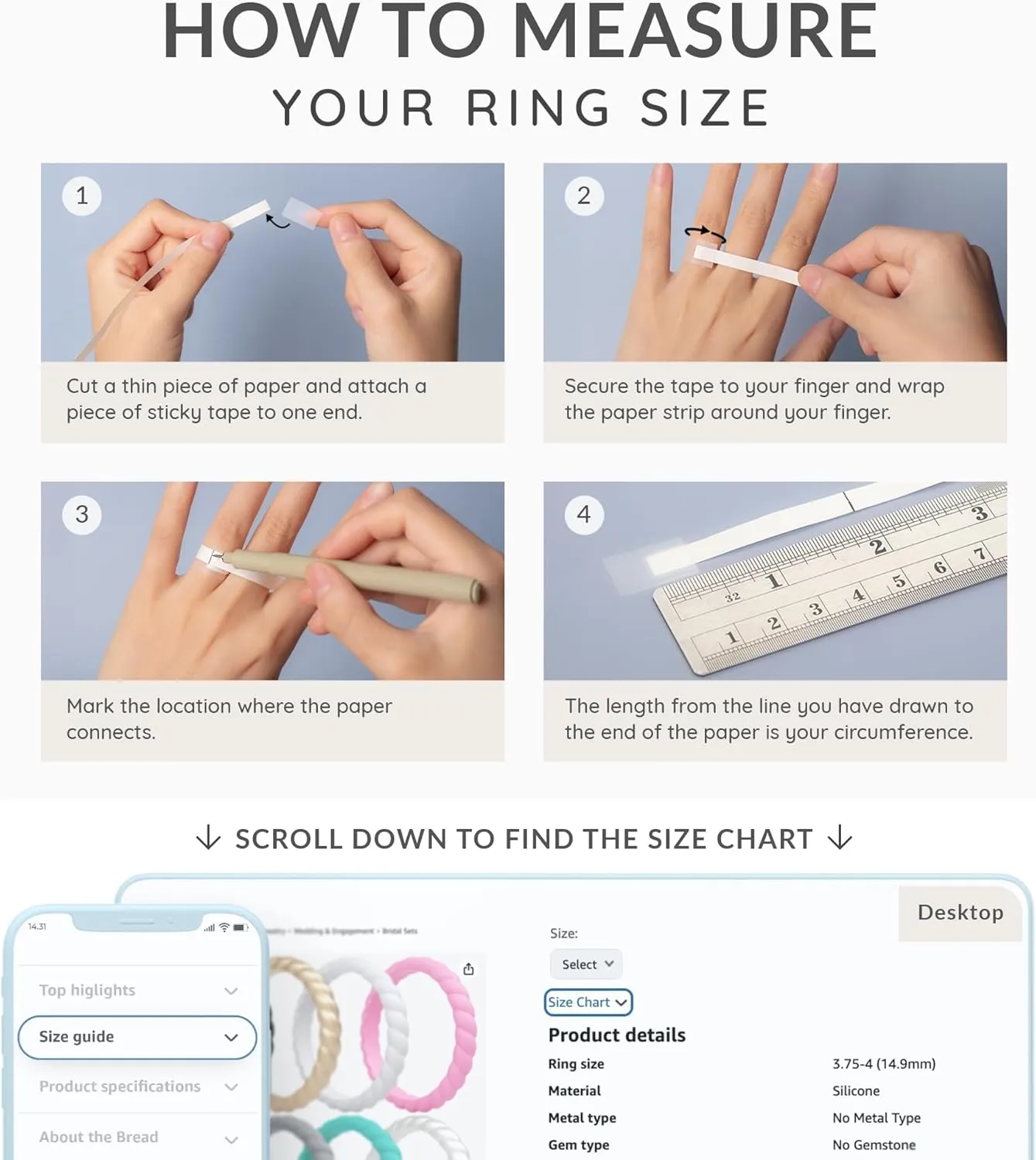 ThunderFit Thin Braided Silicone Wedding Bands for Women, Rubber Engagement Rings 3.5mm Wide 2mm Thick - 1/4/8/10/12/16 Variety Multipack