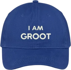 Trendy Apparel Shop I Am Groot Embroidered Soft Low Profile Adjustable Cotton Cap