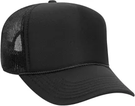 Trucker Hat, Stiff Structured Front Panels Baseball Golf Dad Cap, Breathable Mesh Side, Adjustable Fit  Sport & Casual Wear Black