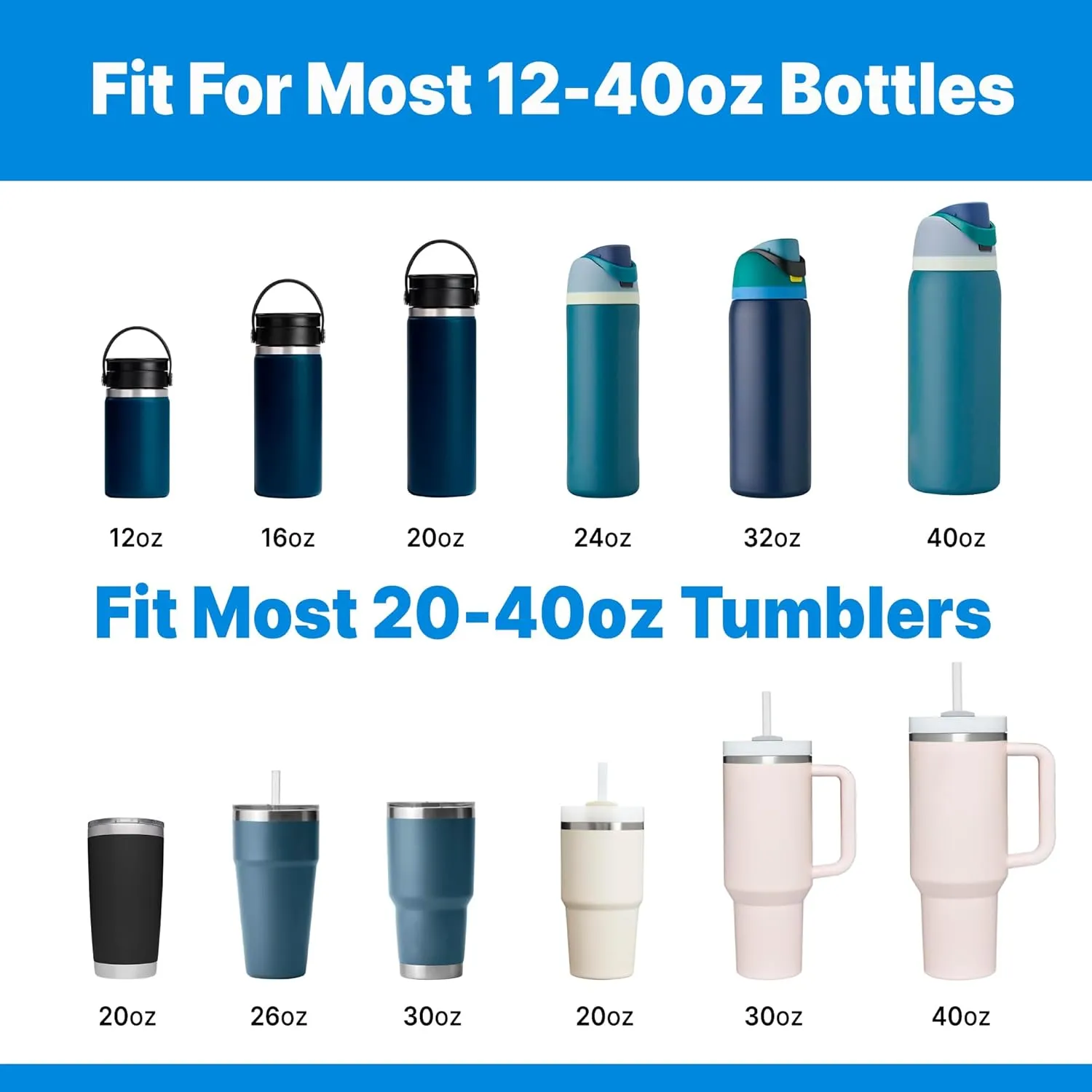 Water Bottle Handle Strap Compatible with Owala, Stanley, Handle Strap for Stanley Cup, Hydro Flask and Most 12-40oz Water Bottles