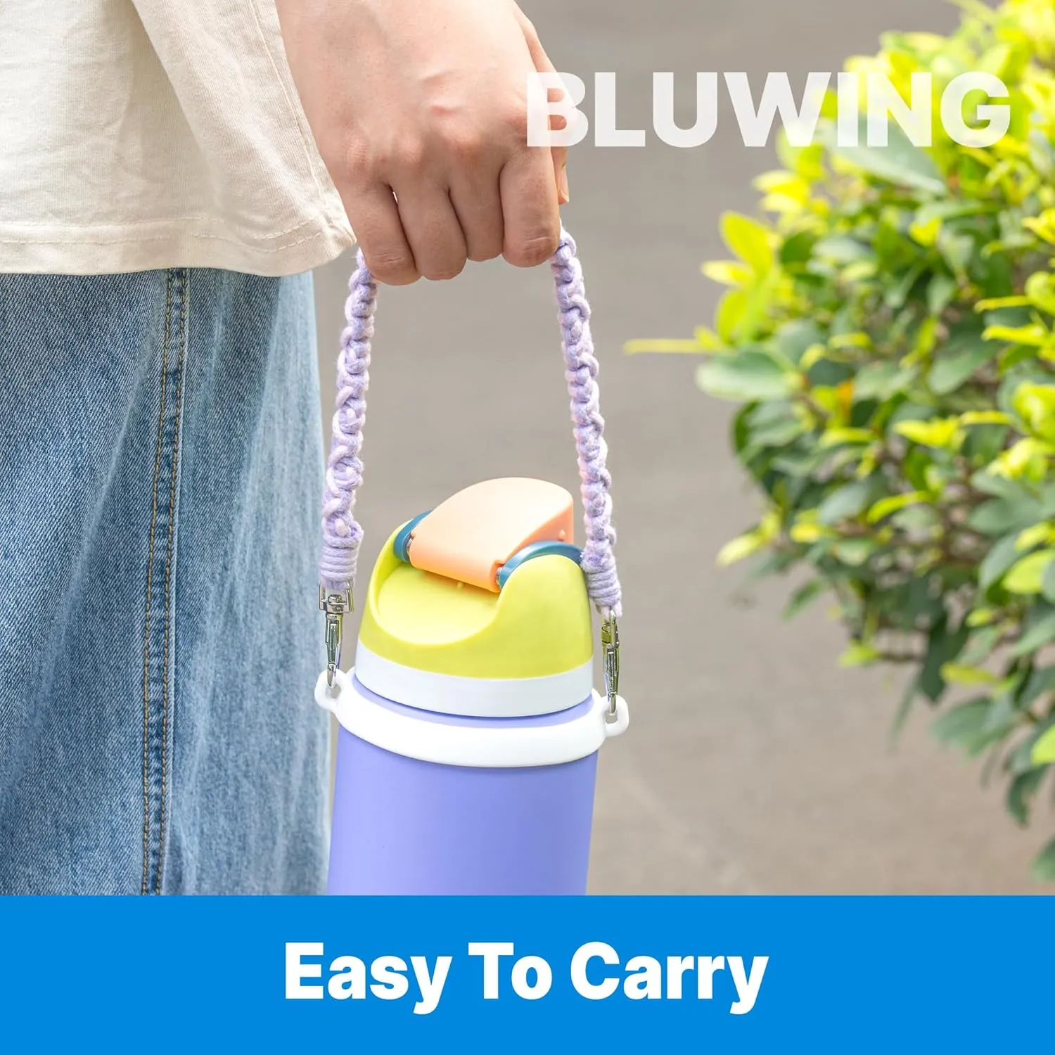 Water Bottle Handle Strap Compatible with Owala, Stanley, Handle Strap for Stanley Cup, Hydro Flask and Most 12-40oz Water Bottles