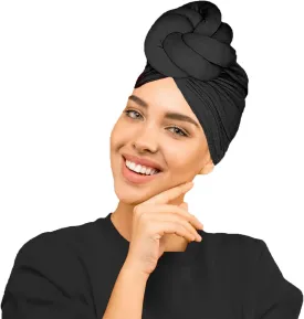 Women Turbans and Head Wraps, Women African Turban Flower Knot Pre-Tied Bonnet Beanie Cap Headwrap
