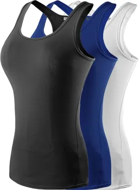 Women's Fitness Fast Dry Compression Running Sleeveless Athletic Tank Top 2/3 Packs